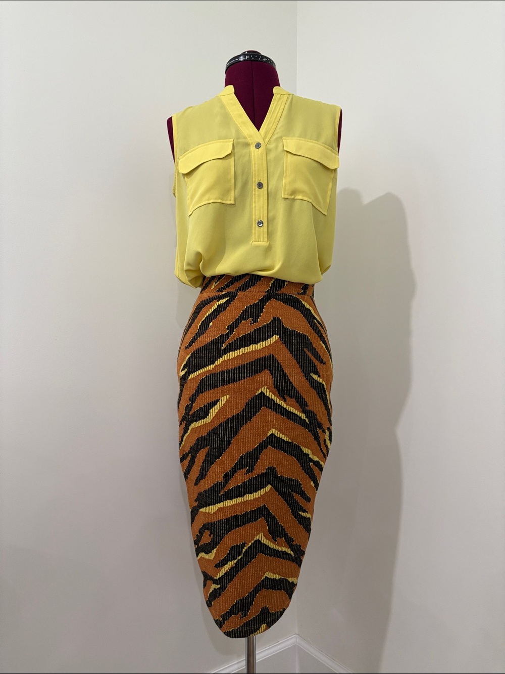 Free People Tiger-Print Midi Skirt